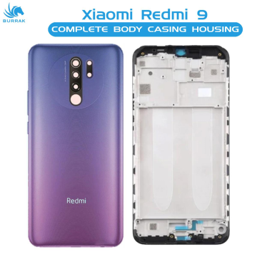 Xiaomi Redmi 9 Housing Middle Frame With Side Button and Camera Lens Complete Body Casing Replacement For Redmi 9 - Purple