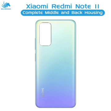 Xiaomi Redmi Note 11 Housing Middle Frame With Side Button and Camera Lens Body Casing Replacement For Redmi Note 11 - Blue