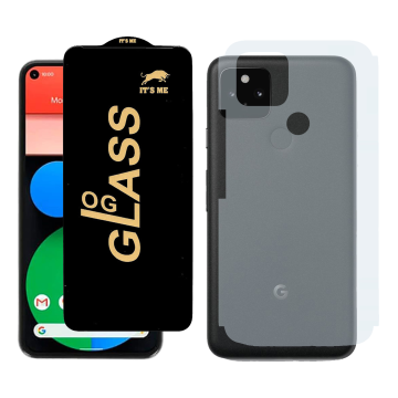 Google Pixel 5 Combo: OG Glass Screen Protector + Carbon Back Skin
