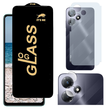 Infinix Hot 30 Play 3-in-1 Safety: OG Glass + Carbon Back Camera Lens