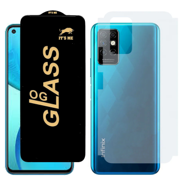 Infinix Note 8i Combo: OG Glass Screen Protector + Carbon Back Skin