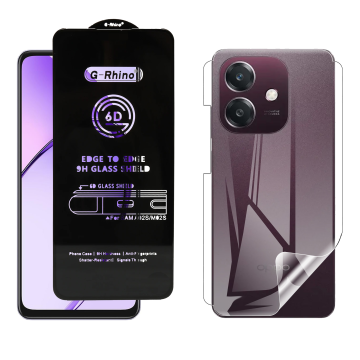 Oppo A3x Protection Pack: OG Glass + Clear Back Jelly Film