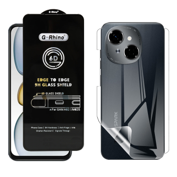 Tecno Spark GO 1 Protection Pack: OG Glass + Clear Back Jelly Film