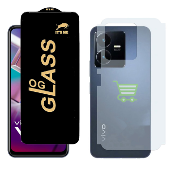 Vivo Y22 Combo: OG Glass Screen Protector + Carbon Back Skin