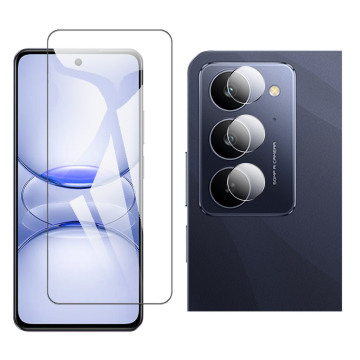 Realme C75x Glass Protector Polish Screen Tempered + Back Rear Camera 9H Gorilla Flexible Protectior