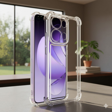 Oppo Reno 13 Transparent Extra Bumper Anti Shock Soft Crystal Clear Case Mobile Cover