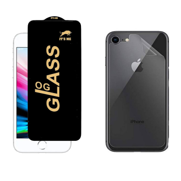 iPhone 8 Full Body Guard: OG Glass Protector + Back Clear Soft Film