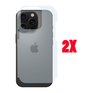 (2-Pack) iPhone 15 Pro Max Back Protector - Carbon Fiber Matte Soft Sheet