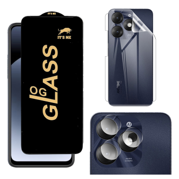 iTel A70 360¬∞ Clear Kit: OG Glass + Back Jelly Camera Guard