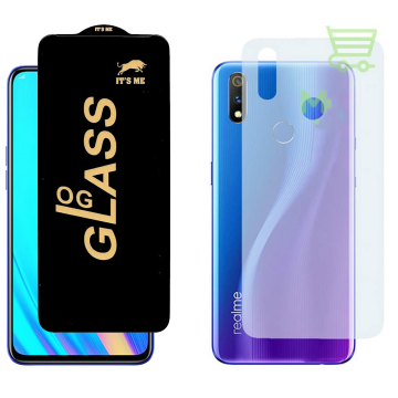 Realme 3 Pro Combo: OG Glass Screen Protector + Carbon Back Skin