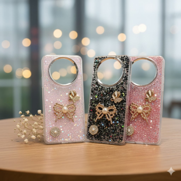 Xiaomi Redmi A3X Glitter Butterfly Stone Mobile Cover