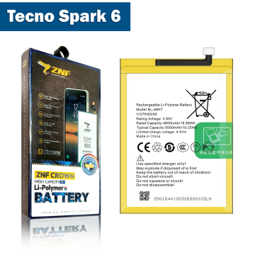 Tecno Spark 6 Battery Replacement - ZNF 5000mAh (BL-49HT)