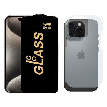 iPhone 15 Pro Combo: OG Screen Glass + Carbon Fiber Back Protection