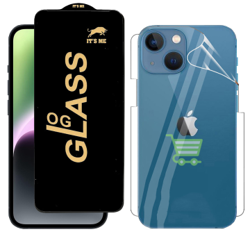 iPhone 14 Protection Bundle: OG Tempered Glass + Back Clear Jelly Film