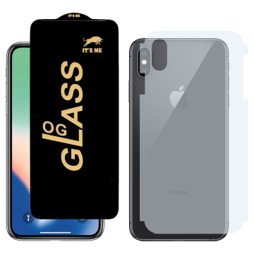 iPhone XS Combo Pack: OG Glass Screen Protector + Carbon Back Skin