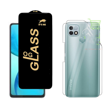 Infinix Hot 10i Protection Pack: OG Glass + Clear Back Jelly Film