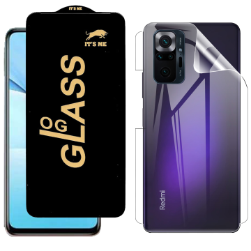 Redmi Note 10 Pro Max Protection Pack: OG Glass + Clear Back Jelly Film