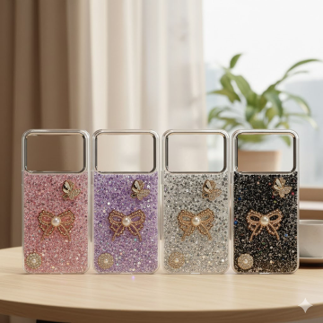Tecno Spark 40 Glitter Butterfly Stone Mobile Cover