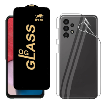 Samsung A13 Protection Pack: OG Glass + Clear Back Jelly Film