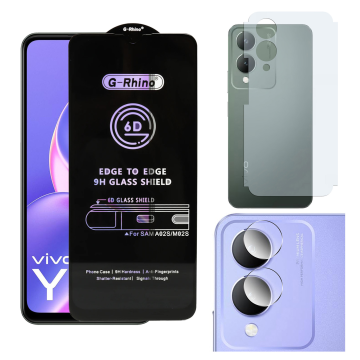 Vivo Y17s 3-in-1 Kit: OG Glass + Carbon Back Camera Protector