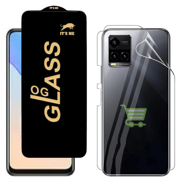 Vivo Y33t Protection Pack: OG Glass + Clear Back Jelly Film