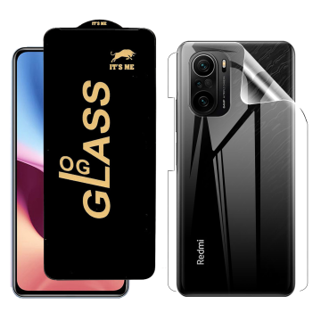 Redmi K40 Protection Pack: OG Glass + Clear Back Jelly Film