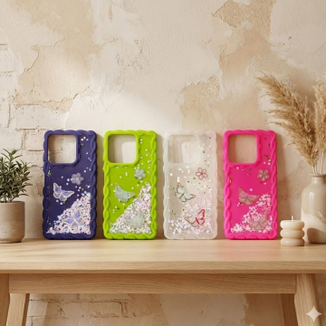 Realme C63 Wave Style Glitter Mobile Cover