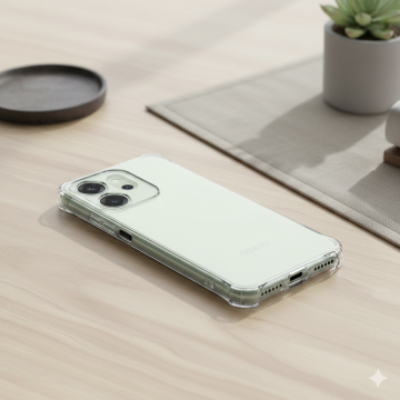 Oppo Reno 14F Transparent Soft Crystal Clear Case with Extra Bumper Anti Shock