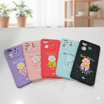 Oppo F17 Glittering Floral Pattern Mobile Cover