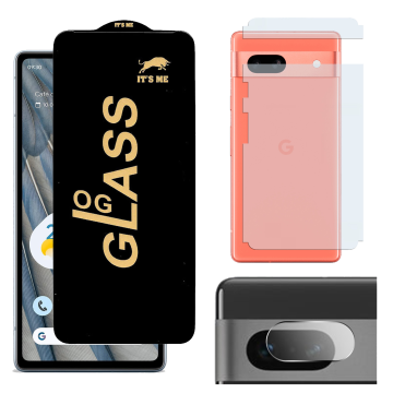 Google Pixel 7A 3-in-1 Kit: OG Glass + Carbon Back Camera Protector