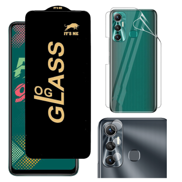 Infinix Hot 11 360¬∞ Clear Kit: OG Glass + Back Jelly Camera Guard