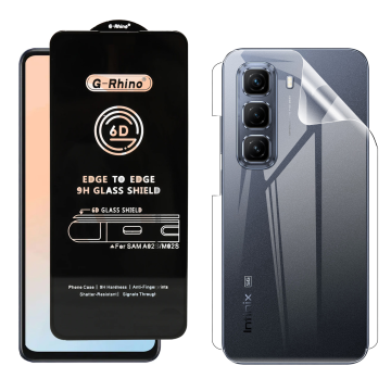 Infinix Hot 50 Protection Pack: OG Glass + Clear Back Jelly Film