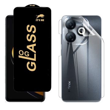 Infinix Smart 8 Pro Protection Pack: OG Glass + Clear Back Jelly Film