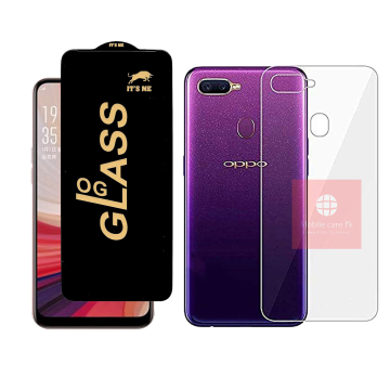 Oppo A7 Protection Pack: OG Glass + Clear Back Jelly Film