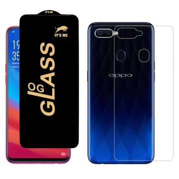 Oppo F9 Protection Pack: OG Glass + Clear Back Jelly Film