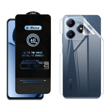Realme C63 Protection Pack: OG Glass + Clear Back Jelly Film
