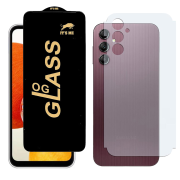 Samsung A14 Combo: OG Glass Screen Protector + Carbon Back Skin