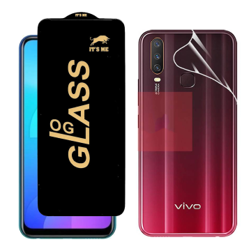 Vivo Y12 Protection Pack: OG Glass + Clear Back Jelly Film