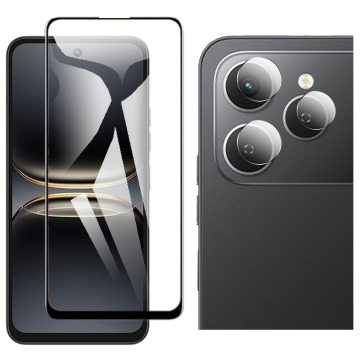 Tecno Spark 40 Glass Protector 5D-10D-11D-21D-9D Full Coverage + Back Rear Camera 9H Gorilla Flexible Protectior