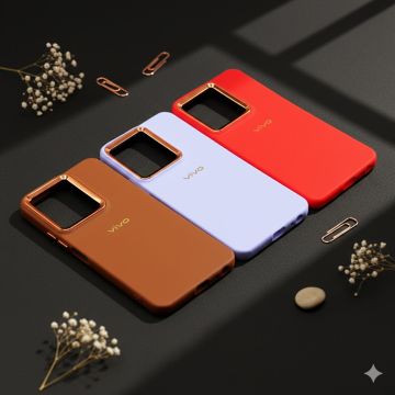 Vivo Y22 - Y35 Back Cover Multicolour Soft Golden Camera Case