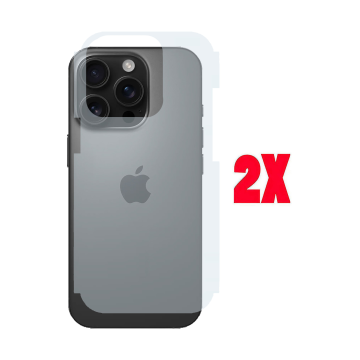 (2-Pack) iPhone 16 Pro Max Carbon Fiber Back Protector - Anti-Fingerprint Matte Soft Skin