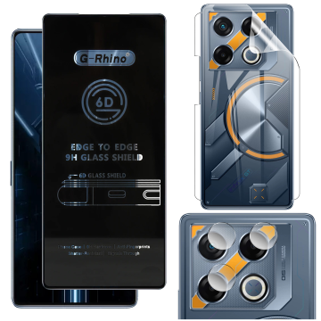 Infinix GT 20 Pro Clear 360: OG Glass + Back Jelly Camera Guard