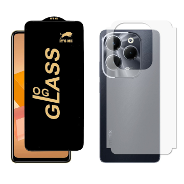 Infinix Hot 40 Pro Combo: OG Glass Screen Protector + Carbon Back Skin