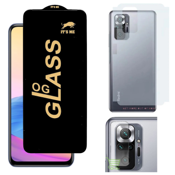 Redmi Note 10 Pro 3-in-1 Kit: OG Glass + Carbon Back Camera Protector