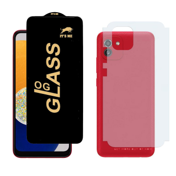 Samsung A03 Combo: OG Glass Screen Protector + Carbon Back Skin