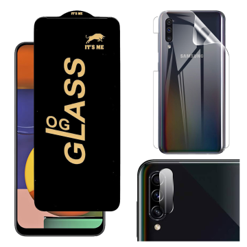 Samsung A50s 360¬∞ Clear Kit: OG Glass + Back Jelly Camera Guard