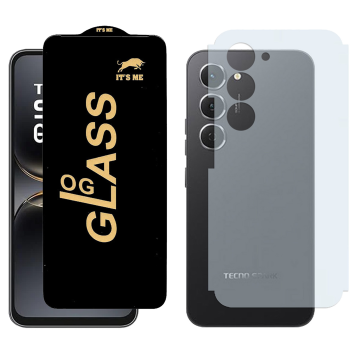 Tecno Spark 40 Combo: OG Glass Screen Protector + Carbon Back Skin