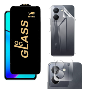 Vivo Y36 360¬∞ Clear Kit: OG Glass + Back Jelly Camera Guard