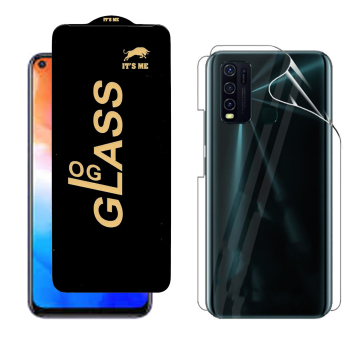 Vivo Y30 Protection Pack: OG Glass + Clear Back Jelly Film
