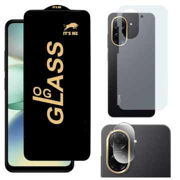 Redmi A5 3-in-1 Kit: OG Glass + Carbon Back Camera Protector
